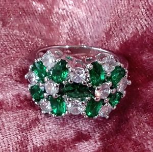 925 sterling silver and cubic zirconia flower ring